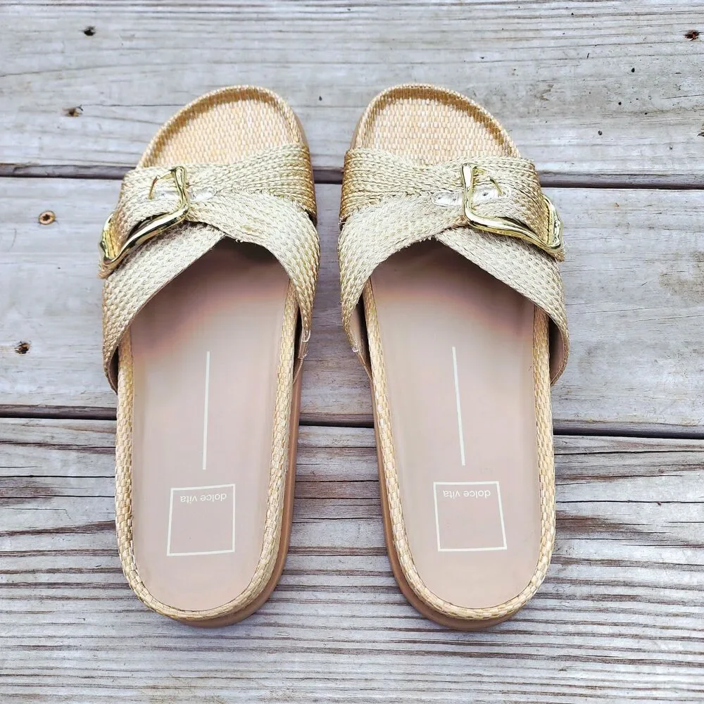 Dolce Vita Women's Sydnee Sandal Vanilla Gold Sz 10M